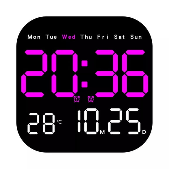 Date Large Remote Control Digital Temperature Adjust Alarm Clock Countdown Display Timing As Shown In The Figure