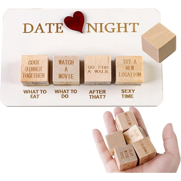 Date Night Dice, Date Night Dice for Couples, Funny Couple Dice Game, Fun Couple Games for Couples, Date Ideas for Couples, Dating Dice, Romantic Wooden Gifts for Her Him