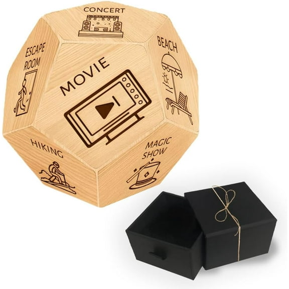 Date Night Gift Ideas Wooden Decision Dice Games Leisure Activity Type Decision Dice Funny Present for Men Woman Couple Birthday Christmas Valentine's DayMixed Color