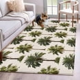thumbnail image 1 of Date Palm Trees Area Rugs 3'x5', Washable Small Throw Rugs for Living Room Bedroom, Retro Summer Tropical Trees Plants Beige Indoor Outdoor Rug Non-Slip Low Pile Carpet Runner Reversible Floor Mats, 1 of 8