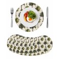 thumbnail image 1 of Date Palm Trees Round 15 Inch Placemats Set of 8, Retro Summer Tropical Trees Plants Beige HeatResistant Non Slip Place Mats for Dining Table, Wipeable Braided Kitchen Table Mats for Housewarming, 1 of 9