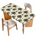 thumbnail image 1 of Date Palm Trees Table Cloths for 4 Foot Rectangle Tables, Retro Summer Tropical Trees Plants Beige Patio Waterproof Elastic Fitted Tablecloths, Washable Rectangular Table Cover for Camping, 1 of 8