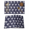 thumbnail image 1 of Date Tree Placemats Set of 12, Navy Blue Farmhouse Summer Tropical Plants Placemats for Dining Table, Place Mats for Kitchen Tabletop, Waterproof Wipeable Dining Table Mats Set, 1 of 9