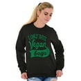 thumbnail image 1 of Date Vegan Boy Vegetarian Healthy Women Crewneck Sweatshirt Brisco Brands S, 1 of 5