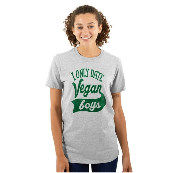Date Vegan Boy Vegetarian Healthy Women's Graphic T Shirt Tees Brisco Brands L