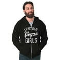 thumbnail image 1 of Date Vegan Girls Funny Vegetarian Gym Men's Big & Tall Graphic Zip Up Hoodie Brisco Brands 2X, 1 of 5