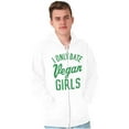 thumbnail image 1 of Date Vegan Girls Funny Vegetarian Gym Men's Big & Tall Graphic Zip Up Hoodie Brisco Brands 2X, 1 of 5
