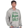 thumbnail image 1 of Date Vegan Girls Funny Vegetarian Gym Men's Big & Tall Graphic Zip Up Hoodie Brisco Brands 4X, 1 of 5