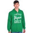 thumbnail image 1 of Date Vegan Girls Funny Vegetarian Gym Zip Hoodie Sweatshirt Men Brisco Brands 3X, 1 of 6