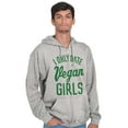 thumbnail image 1 of Date Vegan Girls Funny Vegetarian Gym Zip Hoodie Sweatshirt Men Brisco Brands S, 1 of 6