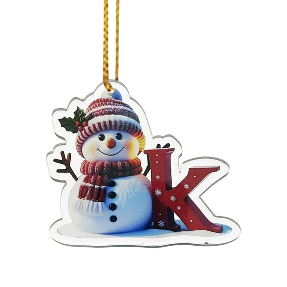 Dated 2025 Acrylic Christmas Decor - 3.14" Letter Ornaments with Gold Cord (Personalized Family Keepsakes)