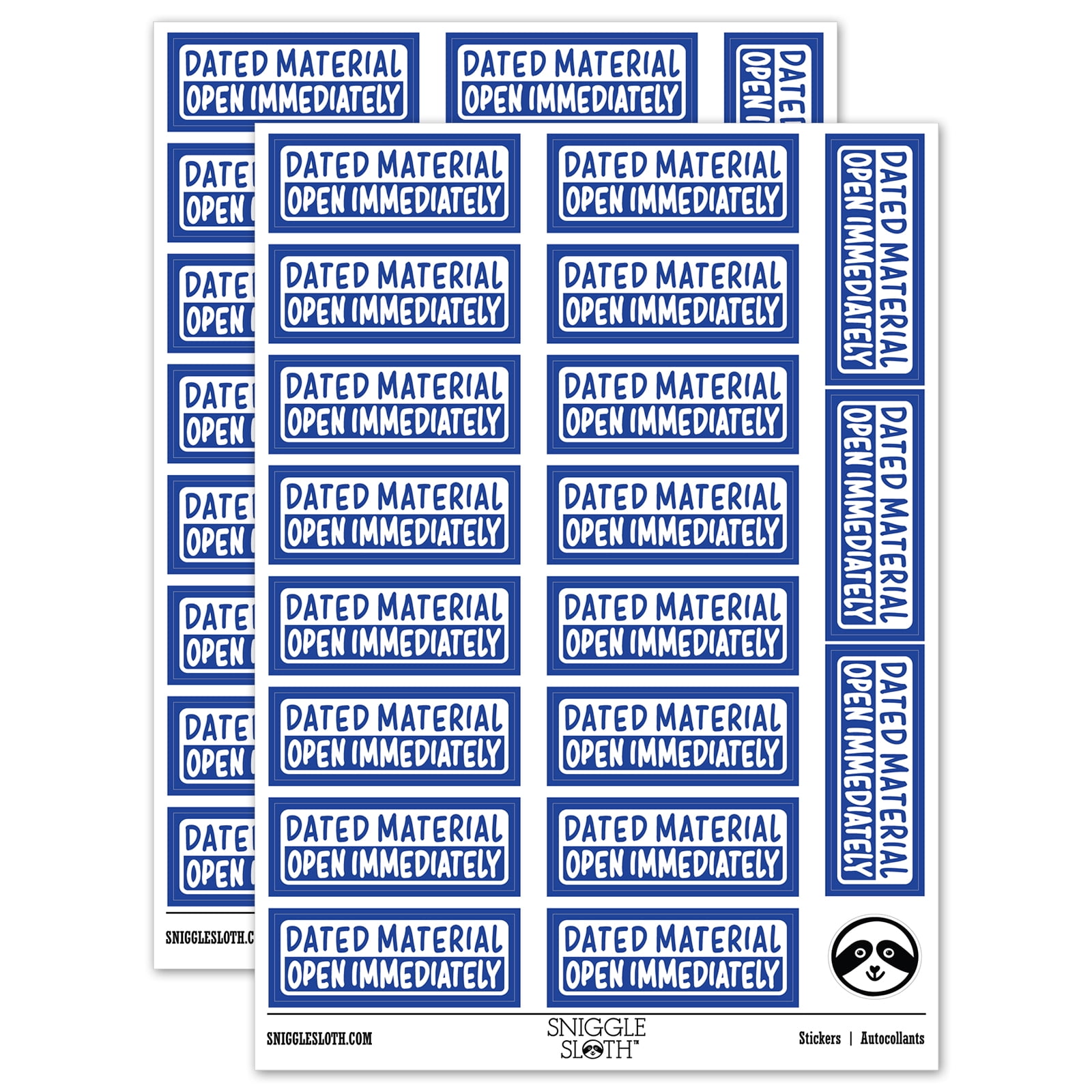 Dated Material Open Immediately Letter Mail Sticker Set - Dark Blue ...