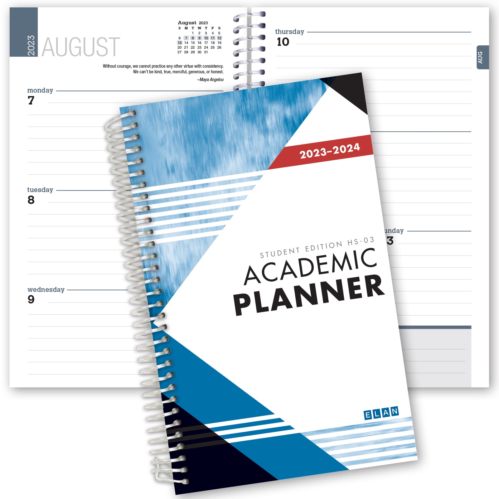 Dated Student Planner Weekly for High School or College (August - July)  2023-2024 Academic Year Monthly Calendar by Elan Publishing Company, 5" x  8", Blue, Homework Planner, Three Year Calendar - Walmart.com