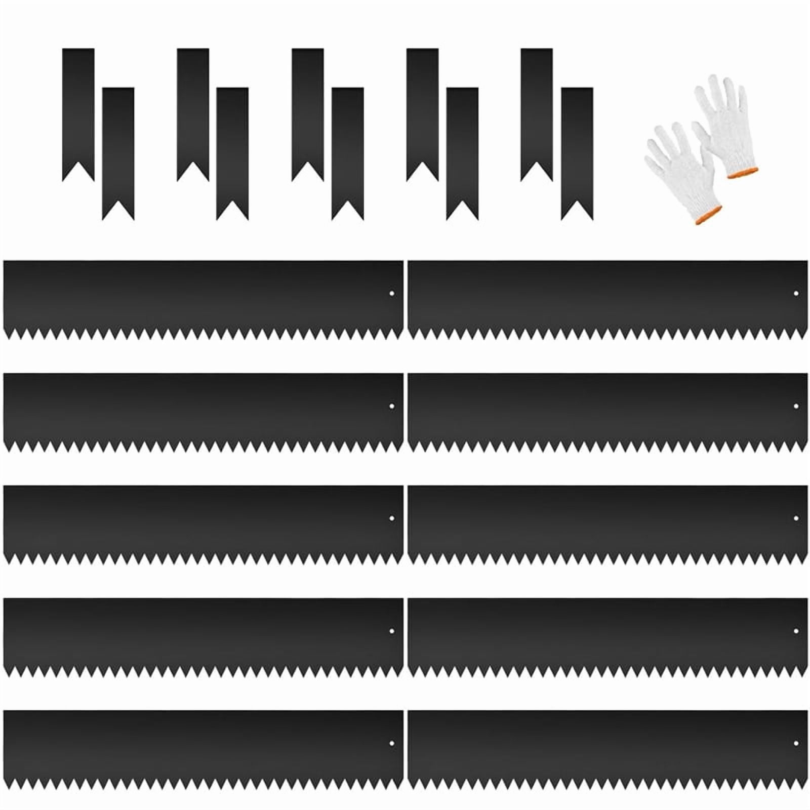Datingday 10-Pack 8" Tall Galvanized Steel Landscape Edging (33FT Total) - 40"x8" Heavy Duty Metal Garden Border with 10" Stakes & Gloves for Superior Weed Blocking, Yard, Pathways