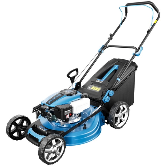 Datingday 21-Inch 201cc 4-Cycle Gas Push Lawn Mower, 3-in-1 Functions, 7-Level Adjustable Cutting Height, High-Performance Hand Push Mower for Small to Medium Yards