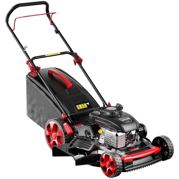Datingday 21-Inch 201cc 4-Cycle Gas Walk-Behind Push Lawn Mower, 3-in-1 Side Discharge & Rear Bagging, 7-Position Height Adjustment, Lightweight Steel Deck, Black