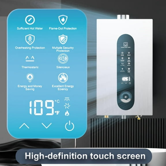 Datingday 28KW Propane Tankless Water Heater , 3.7 GPM Instant Hot Water for Whole Home, Indoor Use w/ Digital Display & Safety Shield