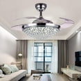 thumbnail image 1 of Datingday 42” Crystal Ceiling Fan Light Retractable Blades Remote Control 3 Speeds 3 Colors, 1 of 6