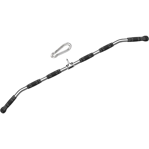 Datingday 47In LAT Pull Down Bar Attachment,Deluxe Revolving Bar with Full Rotation and Rubber Handle for Gym, Strength Workout Accessories, Body Training, Muscle Building and Weight Loss