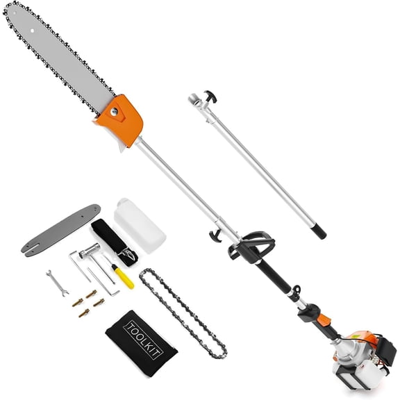 Datingday 48CC Gas Powered Pole Saws,2-Stroke Gas Pole Saws for Tree Trimming with11.5in Cutting Bar, with Extendable Pole to Height Reachable 16 FT Chainsaw Tree Trimmer