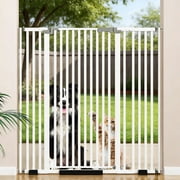 Datingday 51" Extra Tall Cat Gate for Doorway, Auto Close Pet Gate with Extension Kits & Removable Panels, No-Drilling Pressure Mounted Dog Gate for Stairs, Doorways, Hallway Fits 30 49" Wide
