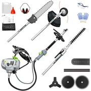 Datingday 52CC 6-in-1 Backpack Gas Powered Weed Wacker, 2-Stroke String Trimmer with Pole Saw, Hedge Trimmer, Brush Cutter Blades, Safety Lock & Ergonomic Backpack for Garden Lawn Trimming