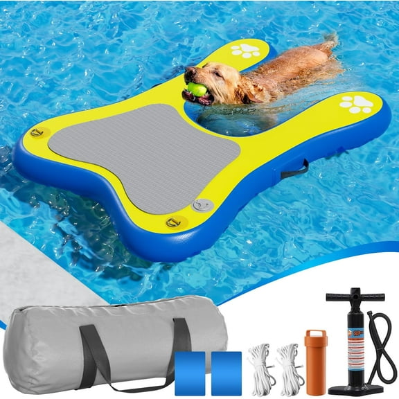 Datingday Inflatable Dog Water Ramps Large for Dock Dog Boat Ramp Non-Slip EVA Platform Floating Pet Water Ladder for Swimming Pool LakeWater Sports