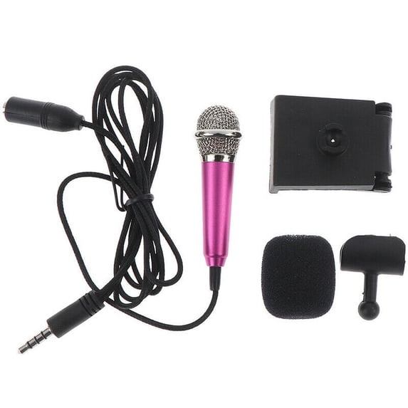 Datingday Portable 3.5mm Stereo Studio Mic KTV Karaoke Mini Microphone For Cell Phone