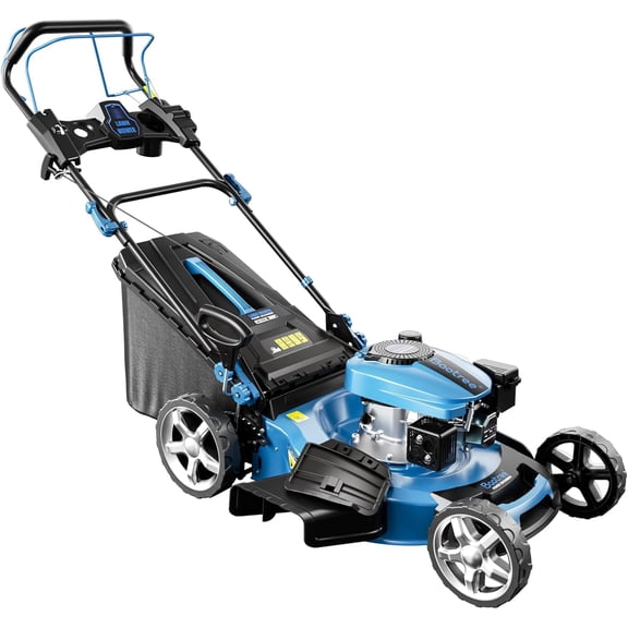 Datingday Self-Propelled 21-Inch Gas Lawn Mower, 201cc 4-Cycle Engine with 7-Level Cutting Height, 3-in-1 Bagging/Mulching/Side Discharge, Heavy-Duty Walk Behind Mower for 1/4 to 1 Acre Yards