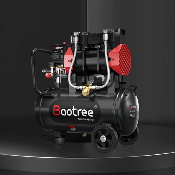 Datingday Ultra Quiet Air 8 Gallon 1.6HP Compressor with Two Quick Couplers & Wheels,Fast 60-Second Inflation & Auto Safety Features ,Max 115 PSI Oil-Free Air Compressor Tank for Home/Commercial Use
