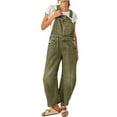 thumbnail image 1 of Datmelove Denim Overalls for Women Barrel Wide Leg Bib Baggy Jeans Adjustable Denim Romper Stretch Jumpsuit Y2K Pants, 1 of 5