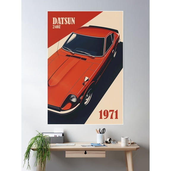 Datsun 240Z - Vintage Poster Poster Wall Art, Modern Wall Decor For Living Room Bedroom, 12x18 UNFRAMED
