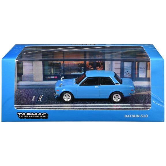 Datsun 510 Light Blue "Road64" Series 1/64 Diecast Model Car by Tarmac Works