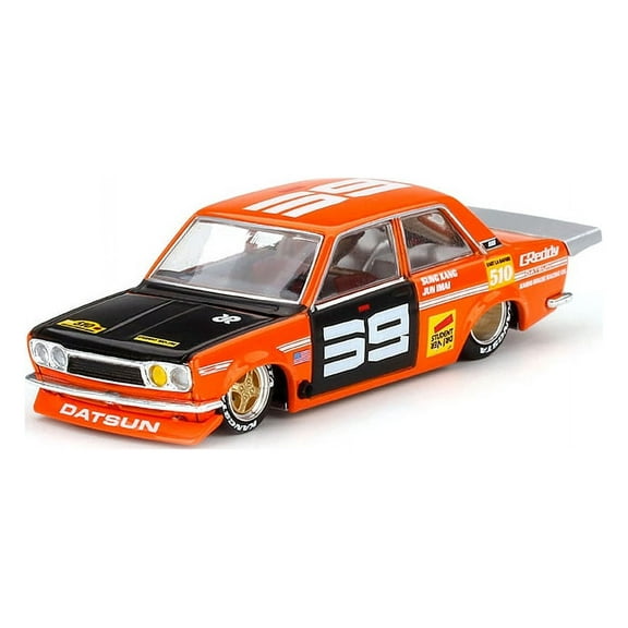 Datsun 510 Pro Street SK510, Orange /Black - Mini GT KHMG004OR - 1/64 scale Diecast Model Toy Car