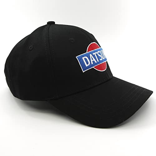 Datsun Baseball Cap - Embroidered Kanji Logo, Black Dad Hat With Curved Bill, Vintage Japanese Style (Adjustable)