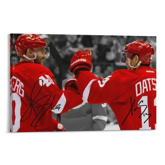 Datsyuk Henrik Zetterberg Signed Poster Canvas Poster Artworks Picture Print Poster Wall Art Painting Canvas Gift Decor Home Posters Decorative 12x18inch(30x45cm)