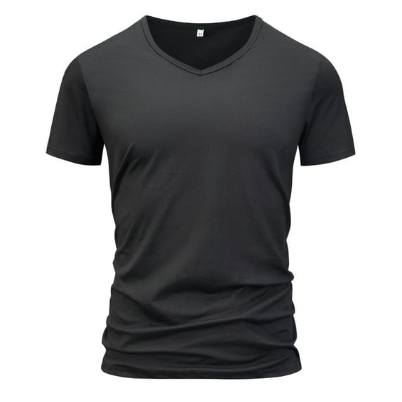Nnhblu Mens Fashion Shirts Short Sleeve Round Neck Mens T-Shirts Workout Shirts for Men Summer Beach Casual Short Sleeve, Black-2XL