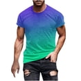 thumbnail image 1 of Nnhblu Mens Short Sleeve Shirts Casual Round Neck Men's T-Shirts Athletic Gym Active T Shirt Mens Hipster Hiphop Tees, Blue-XL, 1 of 5