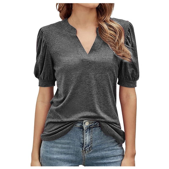 Nnhblu Womens Blouses and Tops Casual Summer Hot Mom's Gift Ladies Tops and Blouses Fashion Loose Comfortable Female Blouses Gray