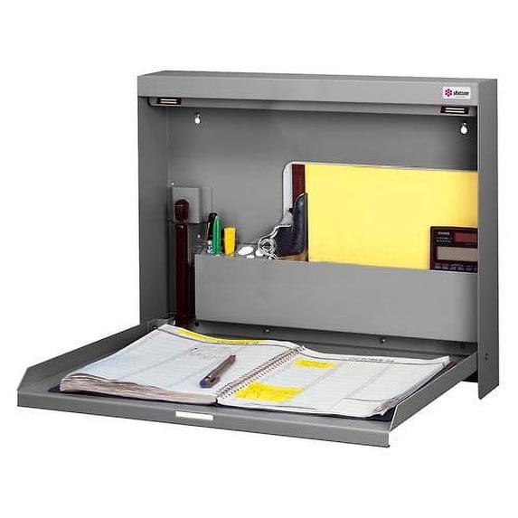 Datum WallWrite Folding Wall Mount Shop Desk Non-Locking 20""W x 3-3/8""D x 16-3