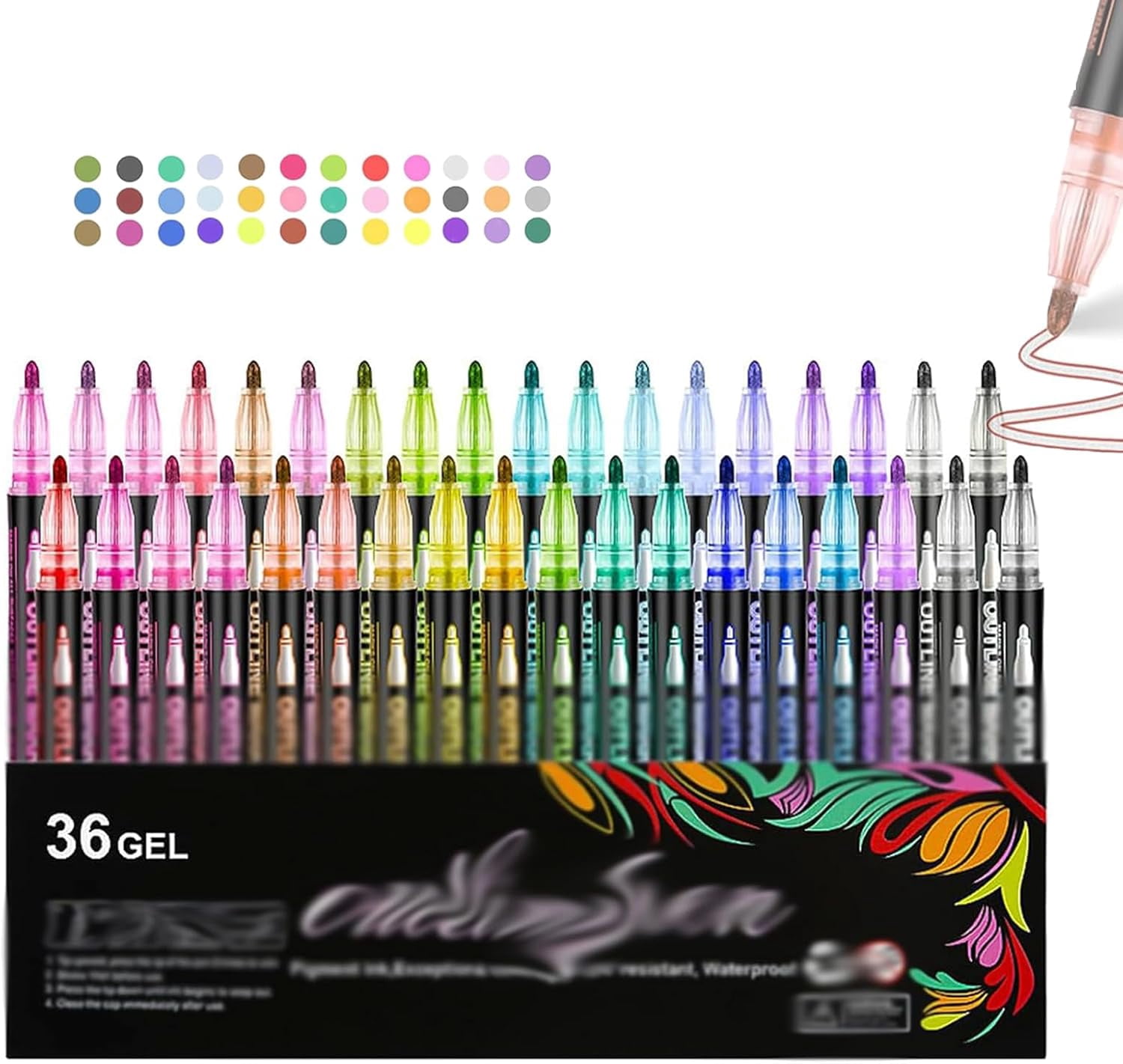 Datumdeem Graffiti Pens, 8/12/24/36/48-Color Coloring Lightstick ...