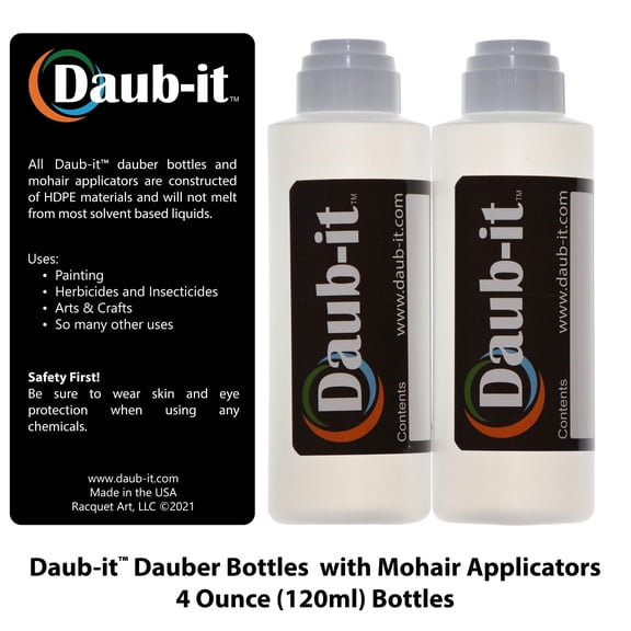 Daub-it Empty Bottles with applicators - 4 oz - Mohair Dauber - 2 Pack