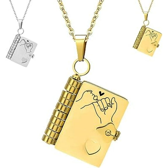 For Daughter - I'm Always With You Book Necklace, Openable Multi Layer Little Star Hummingwings Book Necklace from Mom, A Letter for My Daughter book necklace, Carries Everlasting Love