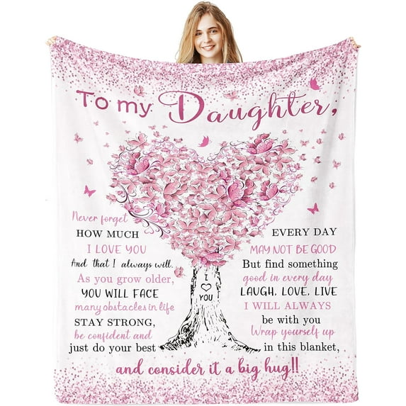 Daughter Birthday Gifts, Daughter Gifts from Mom, Birthday Gift for Daughters Blanket, Best Daughters Graduation Wedding Gift