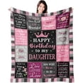thumbnail image 1 of Daughter Birthday Gifts from Mom/Dad, Birthday Gifts for Daughter Adult, Birthday Gift for Daughter, Happy Birthday Daughter Gift Ideas, Best Daughter Birthday Gift Throw Blanket 60"x50", 1 of 6
