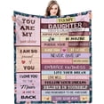 thumbnail image 1 of Daughter Blanket, Fleece Soft Flannel Throw Blankets Fuzzy Blanket for Bedding Sofa and Travel, Best Graduation Present,Birthday Present or Thanksgiving Day and Christmas (60"x50"), 1 of 6