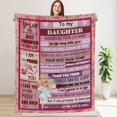 thumbnail image 1 of Daughter Blanket Gift, Daughter Blanket Gift from Mom Dad, Thanksgiving Birthday Christmas Flannel Blankets 60"x50" Gift for Daughter, 1 of 6