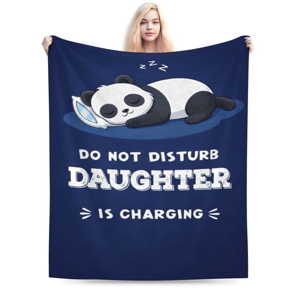 Daughter Blanket Gift Throw Blanket Cozy Soft Cute Panda Pattern Blanket Funny Gift for Daughter Kids Girls Bedroom Home Decor 50x40
