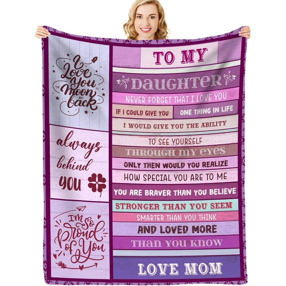 Daughter Blanket Gifts For Daughter From Mom | Daughter Birthday Gift | To My Daughter Blanket From Mother | Daughter Gift From Mom Birthday Gifts For Daughter | Mother to Daughter Gifts 60" X 80"