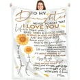 thumbnail image 1 of to My Daughter Blanket from Mom,Daughter Birthday Gifts Ideas,Birthday Gifts for Daughter Adult,Daughter Gift from Mom,Daughter Gifts for Christmas,Sherpa Fleece Blanket 50"X60", 1 of 1